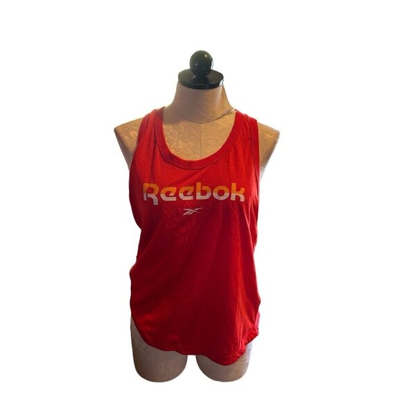 Reebok Womens Meet You There Racerback Tank Top NEW Size M Red Knit - Picture 2 of 7